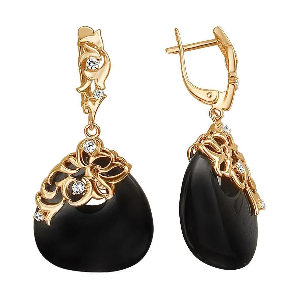 Серьги с агатом и фианитами из золота 585. Золотые серьги 585 с черным агатом. Серьги золотые 585 с агатом. Серьги с агатом в золоте 585. 395220 минерал маркет с черным агатом.