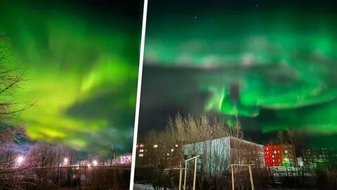 Мурманск время северное сияние