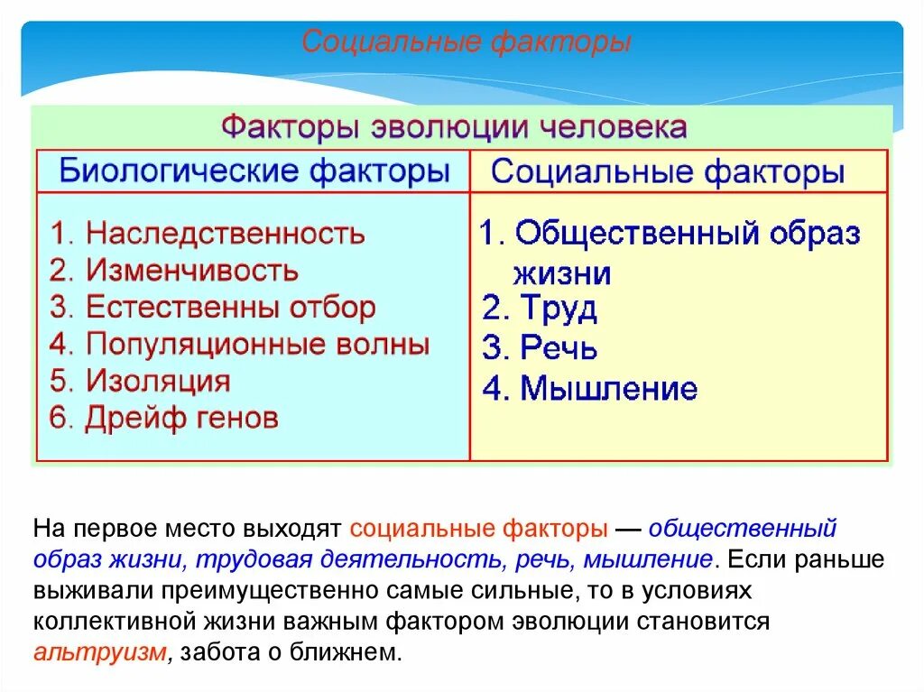 Факторы развития народов. Факторы эволюции человека. Биологические и социальные факторы развития человека. Биологические и социальные факторы эволюции человека. Социальные факторы развития человека.