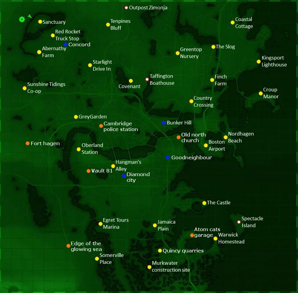 Пупсы фоллаут карта. Fallout 4 пупсы на карте. Fallout 4 карта поселений. Карта всех пупсов в Fallout 4. Фоллаут 4 Харбор карта.