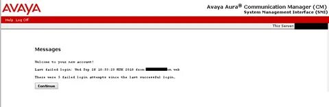 Avaya пароль