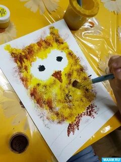 Техника рисования тычком жесткой кистью