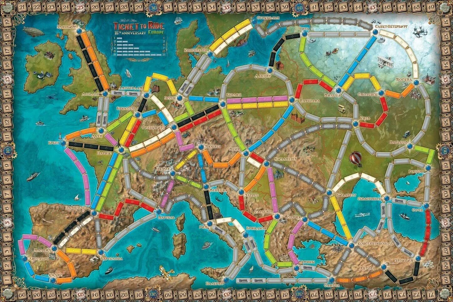 Игра поезд европа. Ticket to Ride настольная игра. Ticket to Ride Europe карта. Тикет ту Райд Европа. Ticket to Ride. Европа. Юбилейное издание настольная игра.