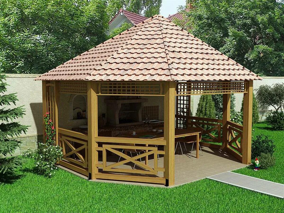 Беседка для дачи с мангалом фото. Wooden gazebo беседки. беседка брусовая gazebos. фортуна лес беседки оазис. беседка с мангалом и дровником.