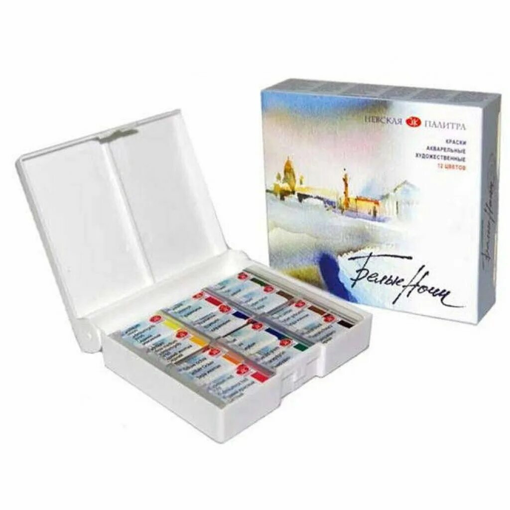 белые ночи пластиковый пенал. белые ночи 12. белые ночи 12. набор акварели невская палитра 12 цветов. 5 мл металл 191201561.