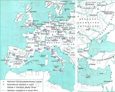 Карта средние века 6 класс
