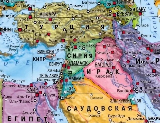 Где находится дамаск в какой стране. Сирия и Иран на карте. Карта Турции Сирии Армении.