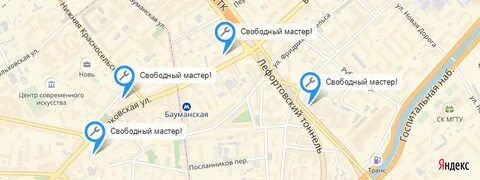 Метро бауманская на карте москвы