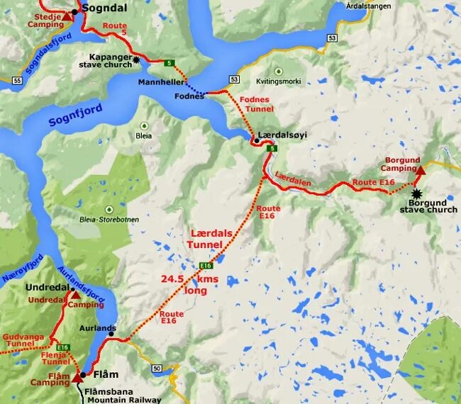 Тоннели Норвегии на карте. Лердальский тоннель на карте. Согнефьорд на карте. Согнефьорд Норвегия на арте.