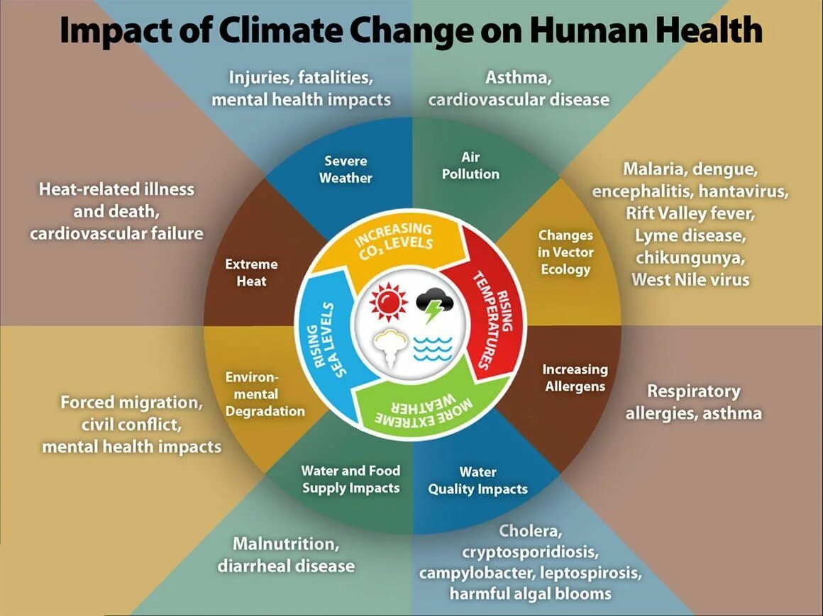 Climate change and Human's Health. Climate change Impact. Climate change Effects. Impact on Human climate.