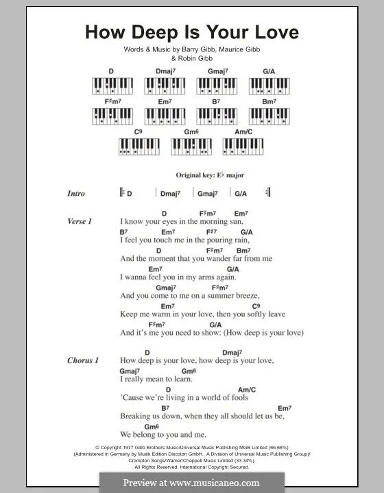 Аккорды how Deep is your Love. How Deep is your Love Chords. How Deep is your Love текст. Текст песни how Deep is your Love Bee Gees.
