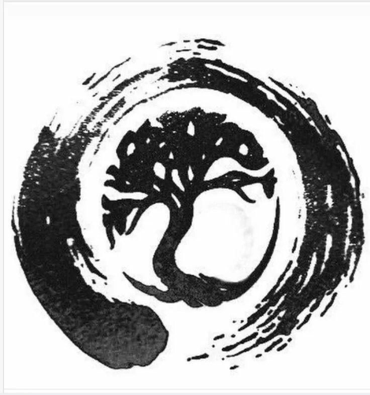 Энсо символ дзэн-буддизма. Уроборос и дерево жизни. Уроборос Древо жизни тату. Символы дзен буддизма. Страшно и точка дзен