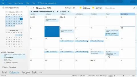 Outlook calendar
