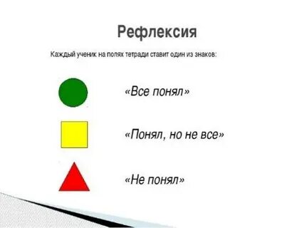 Рефлексия урока слова