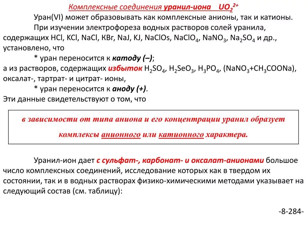 Соединения урана. Комплексные соединения. ионы комплексных соединений. комплексный ион в комплексном соединении. катион в комплексных соединениях.