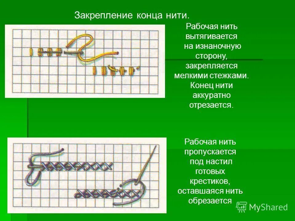 Как закрепить нитку