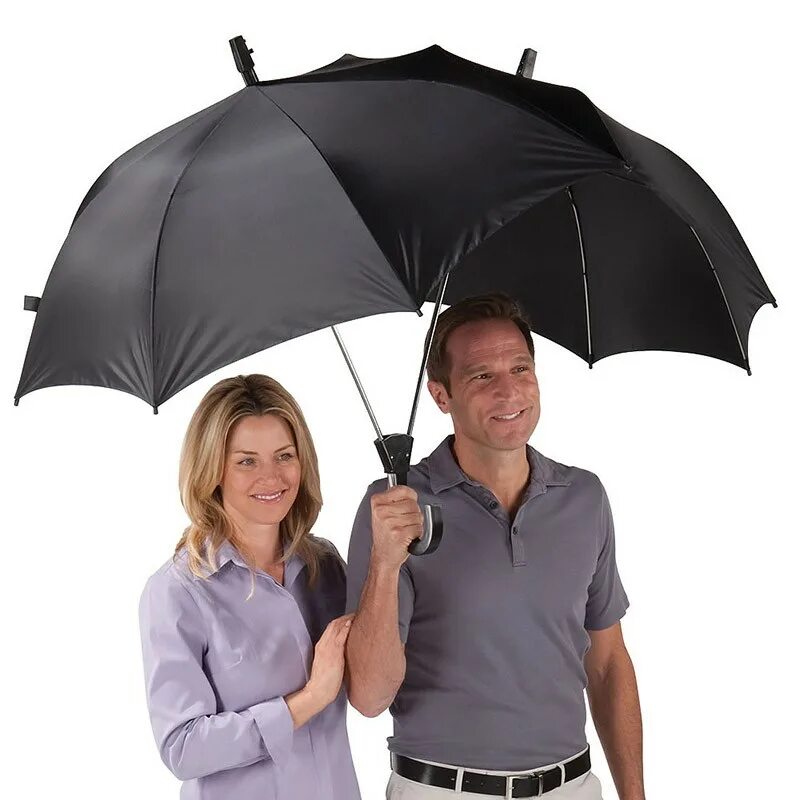 Необычные зонты. Зонт для двоих. Двойной зонт. Зонтик для пары. Два зонтика