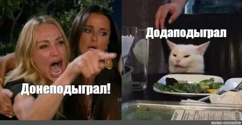Мем с котом и двумя женщинами