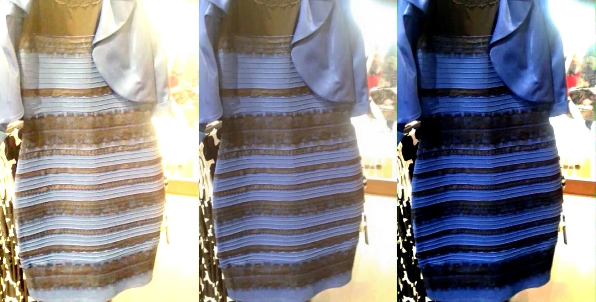 Видим его одинаково. Бело-золотое платье иллюзия. Сине-черное платье. Цвет платья бело-золотой. Сине золотое платье.