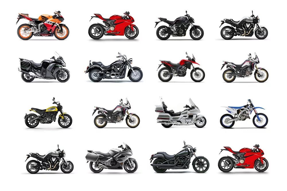 Типы мотоциклов. Мотоциклы всех видов. Типы мототехники. Класс мотоциклов. Байки названия