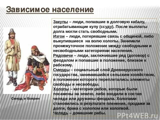 Разорившийся общинник попавший в долговую кабалу. Закупы холопы. Зависимое население Руси. Закуп Зависимое население. Положение зависимого населения.