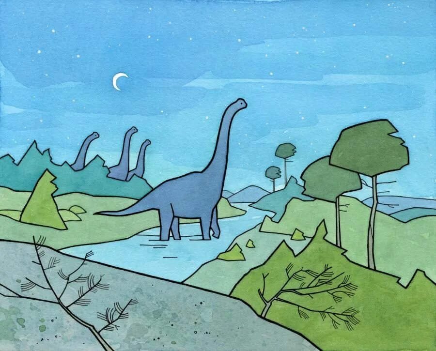 Брахиозавр. Детские рисунки динозавров. Картина динозавры. Рисование для детей Динозаврики.