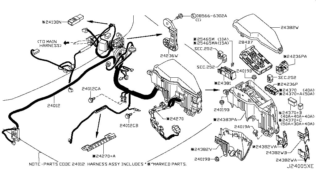 240 - WIRING на Teana J31 Ниссан Teana - Автозапчасти - Амаяма (Amayama)
