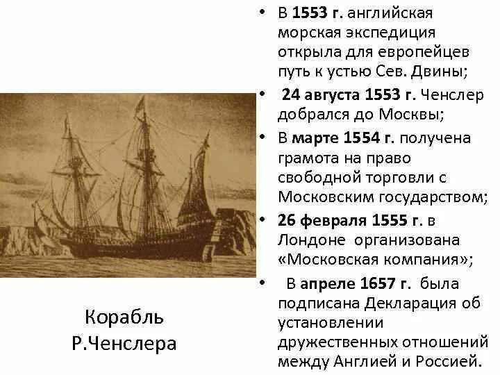 Экспедиция Ченслера 1553.