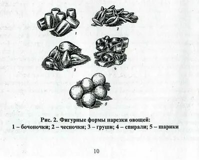 Обработка и формы нарезки овощей
