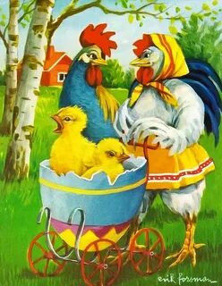 Курочка цыплята петушок