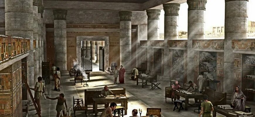 Библиотека в древней греции. Мусейон в Александрии. Библиотека в Александрии египетской. Музей в древней Александрии египетской. Мусейон в Александрии египетской.