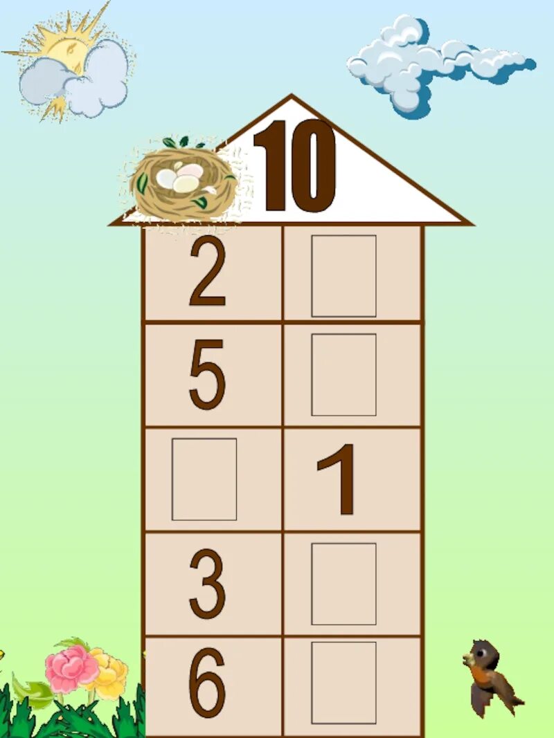 Числовые домики. Домик с цифрами для детей. Числовые домики для детей. Домики с цифрами для дошкольников. Игра первый 1 класс