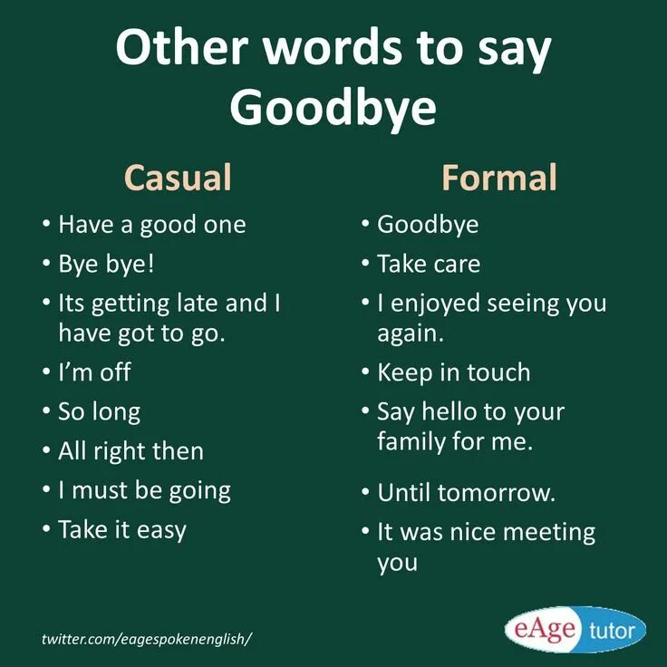 Ways to say Goodbye in English. Formal informal английский. Ways to say hello and Goodbye. Phrases to say Goodbye.