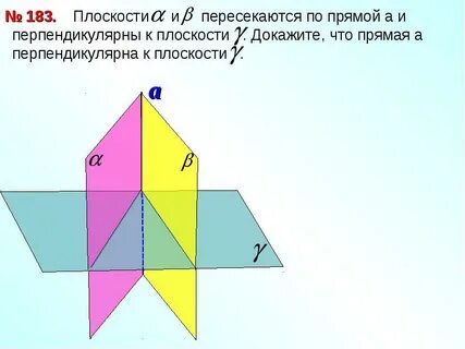 Плоскости перпендикулярные между собой