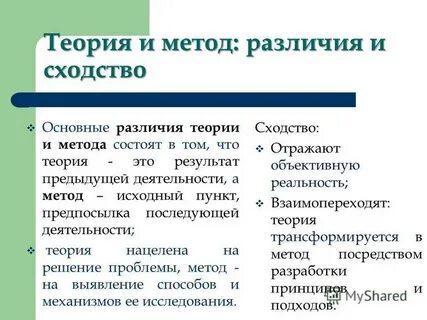 Сформулируйте отличия