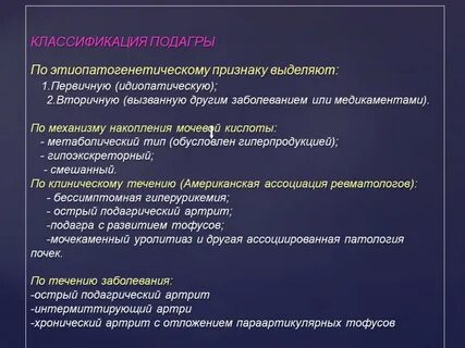 Фазы подагры