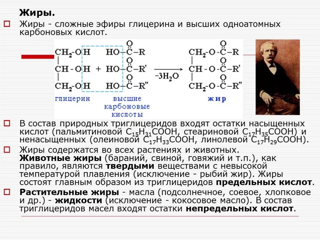 Сложные эфиры глицерина и высших карбоновых кислот. Получение жиров из глицерина и карбоновых кислот. Жиры это сложные эфиры глицерина и высших карбоновых кислот. Жиры как сложные эфиры глицерина и высших карбоновых кислот. Жиры образованы карбоновыми кислотами