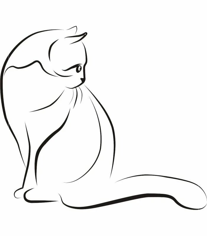 Линейный кот. Кошка рисунок. очертание кошки. кот контур. кошка эскиз.