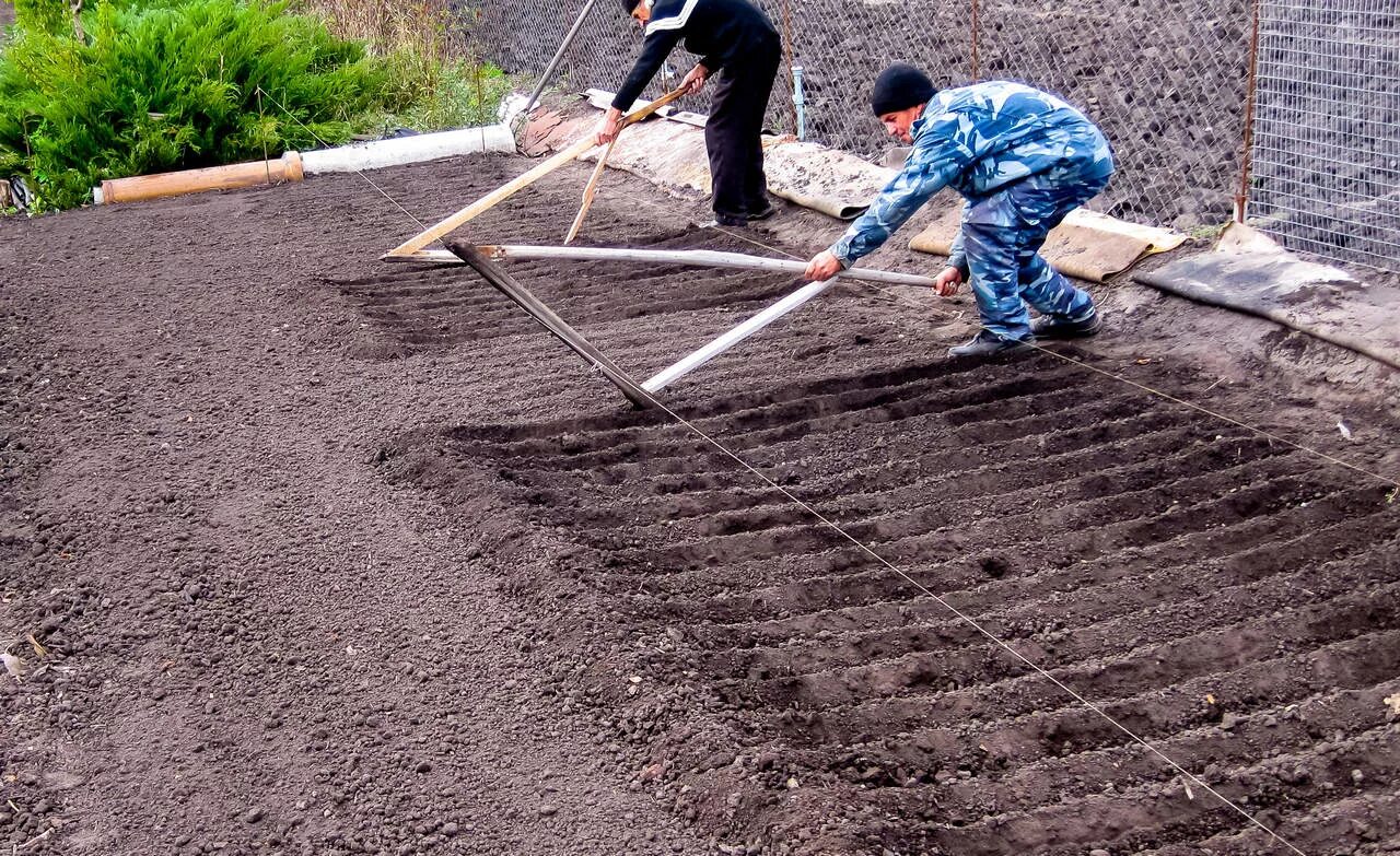 Нужно ли обрабатывать землю. Подготовка почвы под газон. Подготовка грунта под газон. Подготовка земли под газон. Грунт на участке.