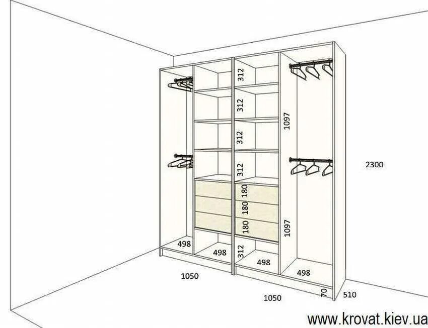 Какой глубины должен быть шкаф. Шкаф с 4 дверьми распашными чертеж. Шкаф четырехстворчатый распашной схема. Стандартная ширина двери шкафа распашные. Встроенный распашной шкаф чертеж.