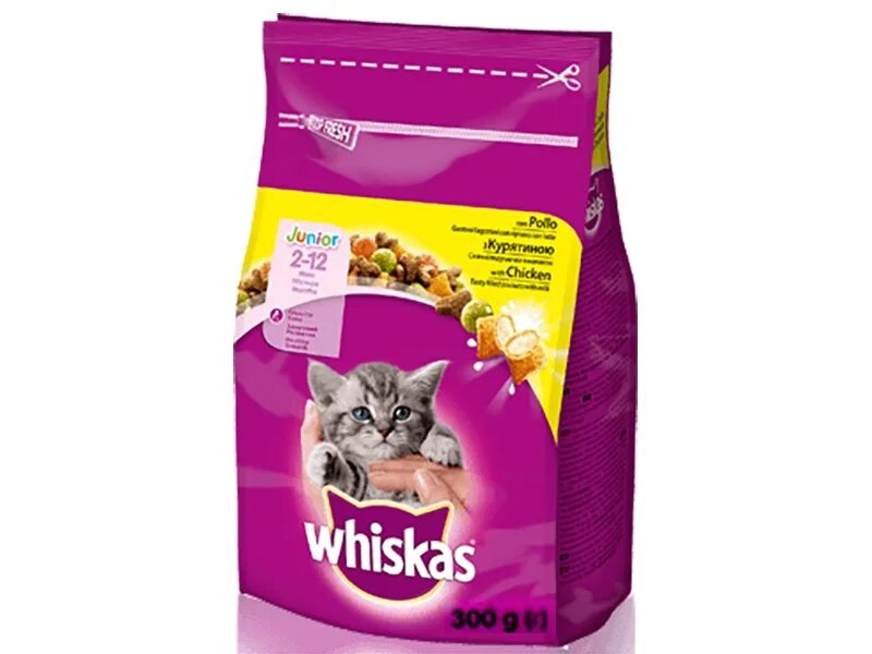 Корм для котят какой лучше отзывы. Вискас сухой корм для котят. вискас сухой корм 300 гр. whiskas junior chicken 300g. корм для котят вискас с курицей.