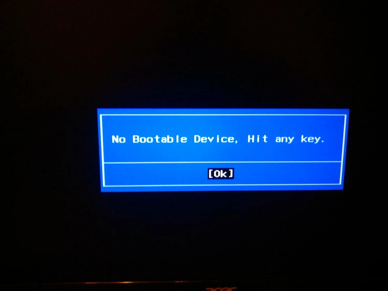 No bootable device press