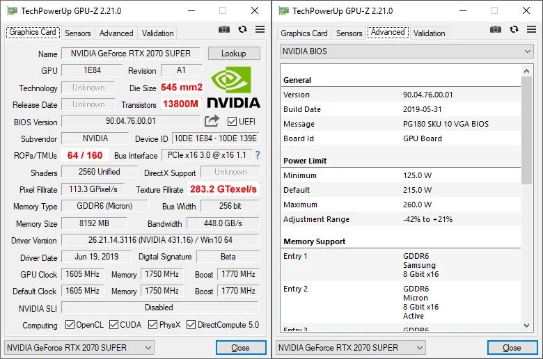 RTX 2060 super GPU Z. RTX 2070 super GPU Z. RTX 3060 GPU Z. 3070 Ti GPU-Z.