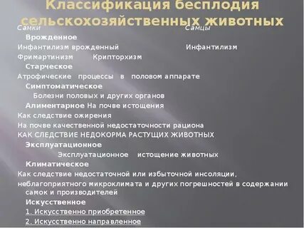 Виды бесплодия