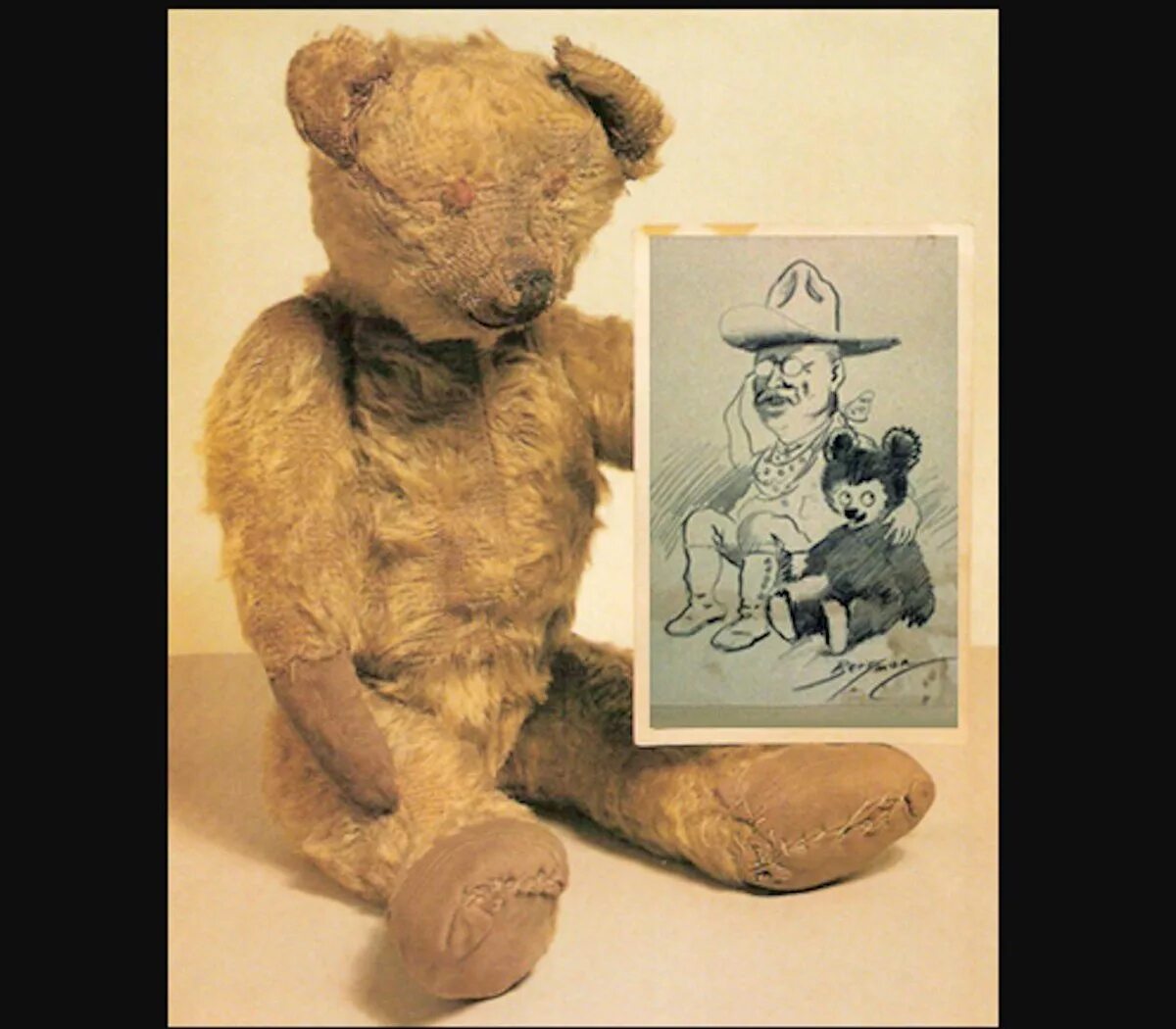 Истории тедди. Первый мишка Тедди 1903. Моррис Мичтом and Teddy.