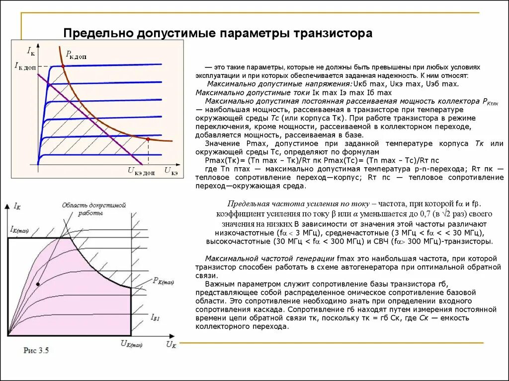 Полоса максимальной мощности. Максимальная рассеиваемая мощность транзистора что это. Предельный параметр транзистора. Граничные частоты усиления транзистора это. Предельно допустимые параметры биполярного транзистора.