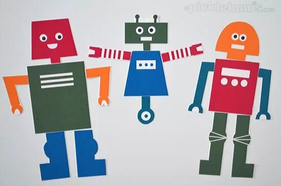 Robots out. Робот аппликация для детей. Робот из цветной бумаги для детей. Поделка робот. Аппликация робот в средней группе.