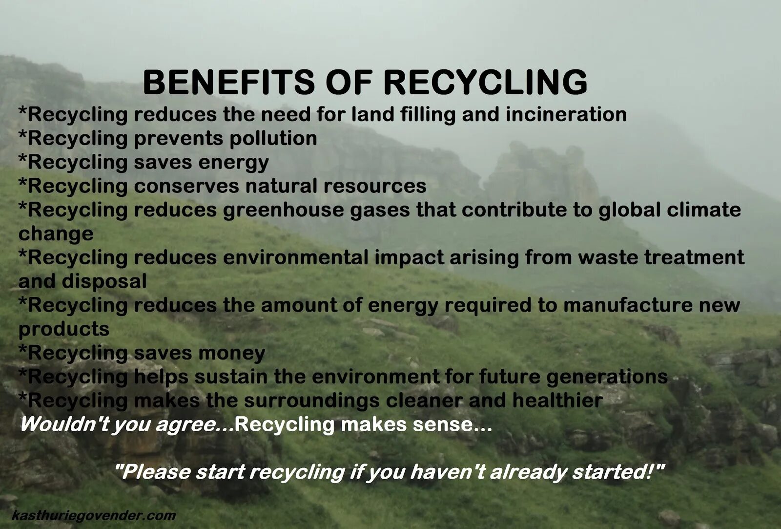 1 the benefits of recycling are questionable. Recycling benefits.