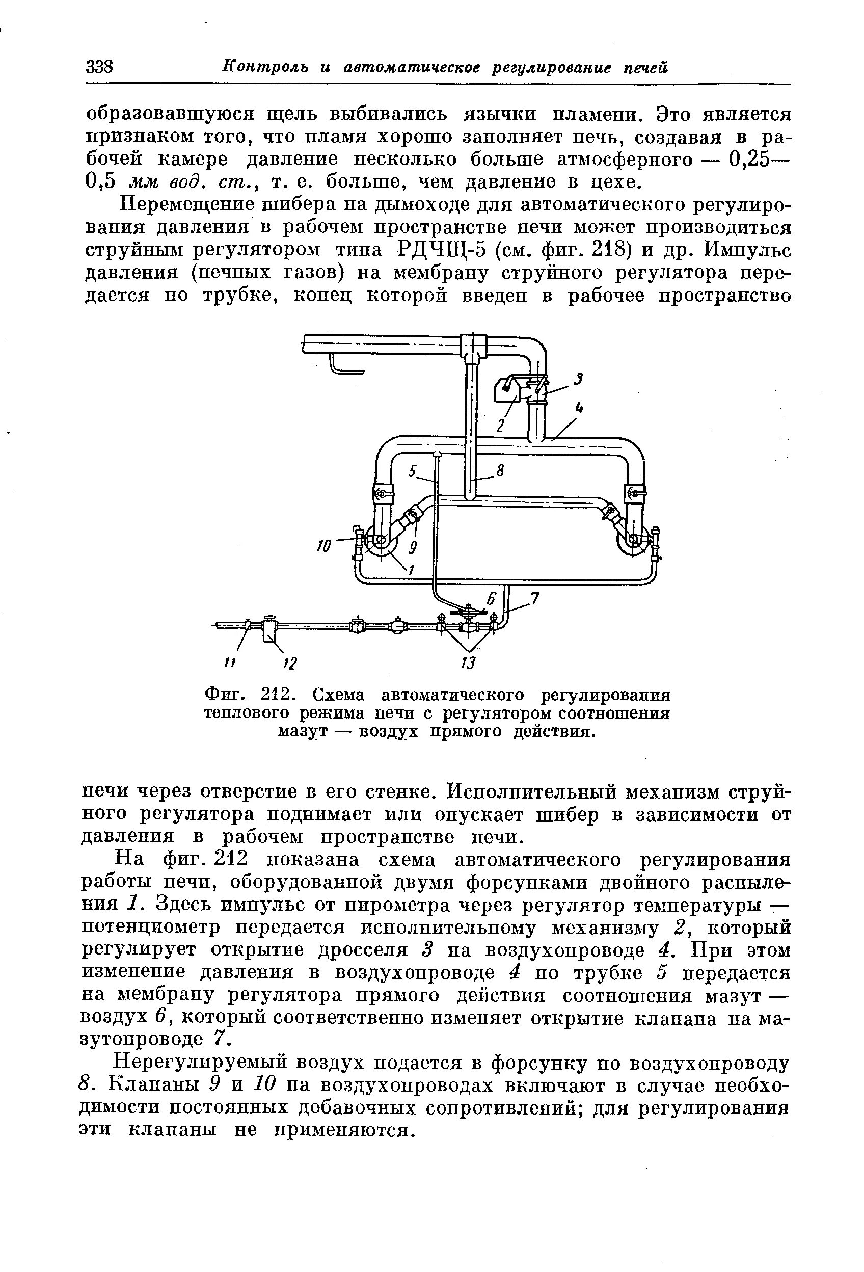 Автоматическое регулирование давление. Схема автоматического регулирования температуры в печи. регулирование теплового режима. схема прямого регулирования. регулятор давления мазута.