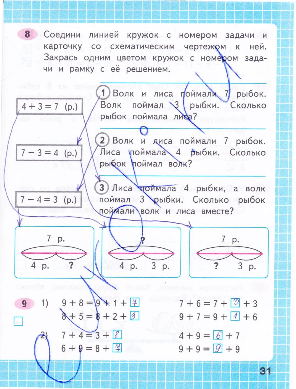 Гдз 1 класс математика 1 часть рабочая тетрадь Моро с31. Математика 1 класс рабочая тетрадь 2 стр 31. Рабочая тетрадь по математике 1 класс 1 часть Моро стр 31. Математика 2 класс рабочая тетрадь Моро стр 31.